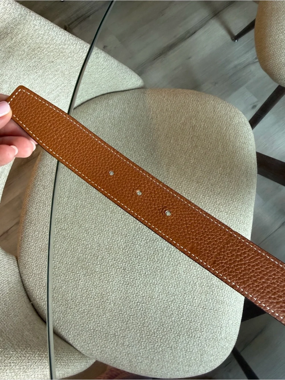 Hermes Black and Brown Reversible Leather Belt with Gold H Buckle